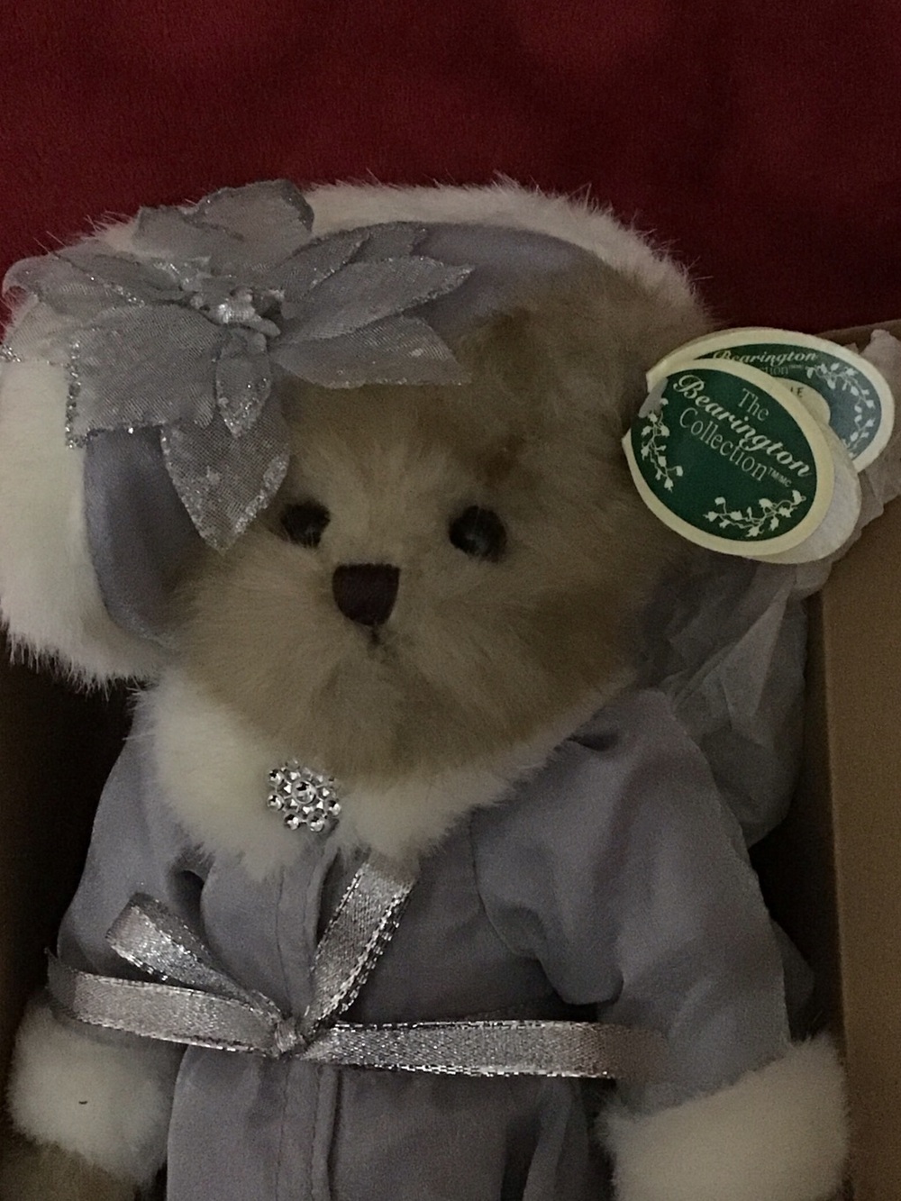 The Bearington Collection Silver-Gray Plush Teddy Bear
